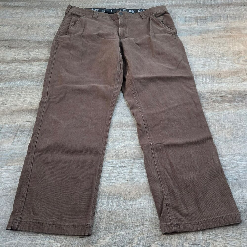 Men's CAT Caterpillar Brown Denim Jeans Size 38x30 RN149651